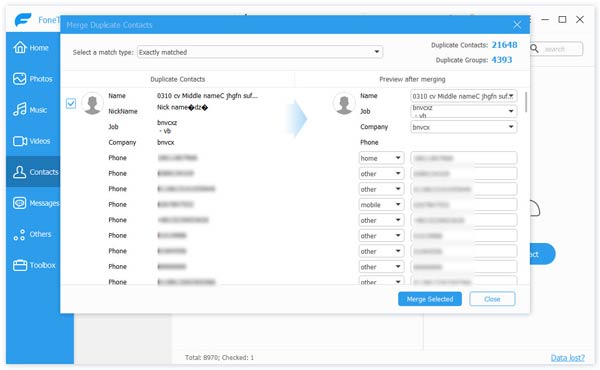 Edit and  De-duplicate iPod Contacts