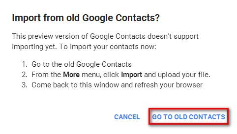 Go to old contacts