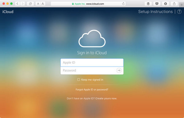 Log in iCloud