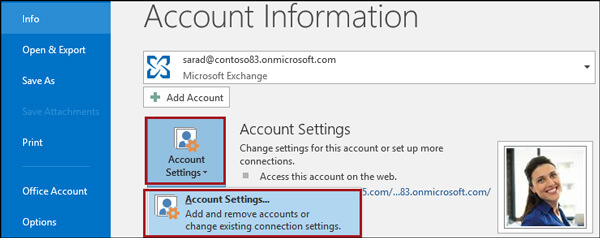 Outlook Account Settings