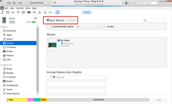 Put videos to iPhone using iTunes