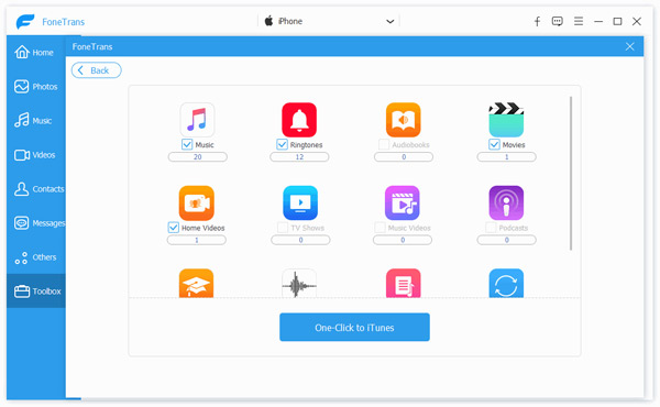 Sync iPhone to iTunes via FoneTrans