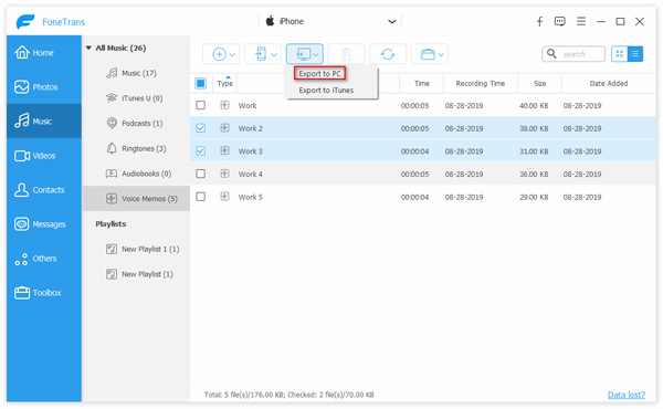 Transfer Voicememos from iPhone to Computer