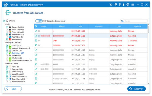 Recover Call History