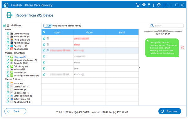 Preview and recover data from broken iPhone