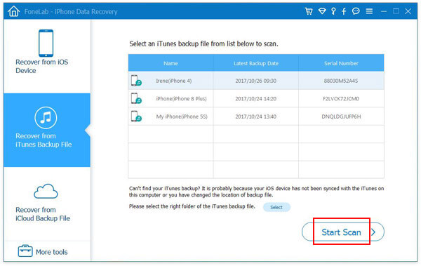 Scan iTunes Backup Files