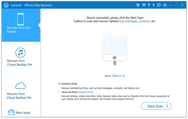 FoneLab scanning modes to Retrieve Deleted Voicemail 