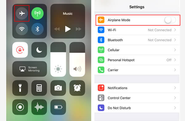 Toggle Airplane mode