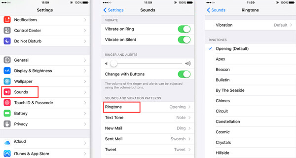 Choose iPhone ringtone