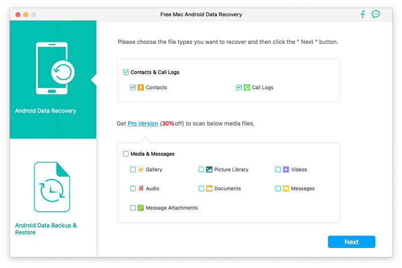 Choose Data Types on Your Android to Recover