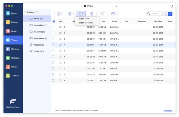 Begin Transferring Music to Mac