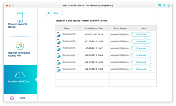 Fonelab Download iCloud Backup File