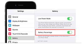 Show Battery Percentage on iPhone