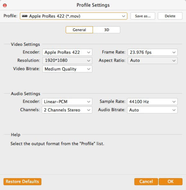 Output Profile Settings