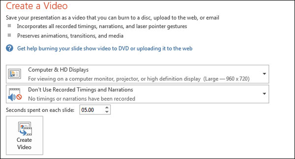 Video Output Settings