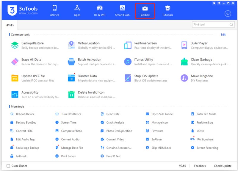 3uTools Toolbox