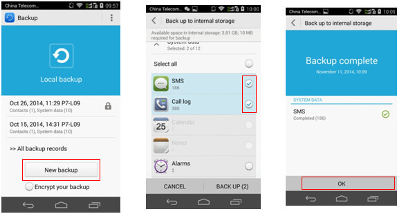 Back up Android data of Huawei