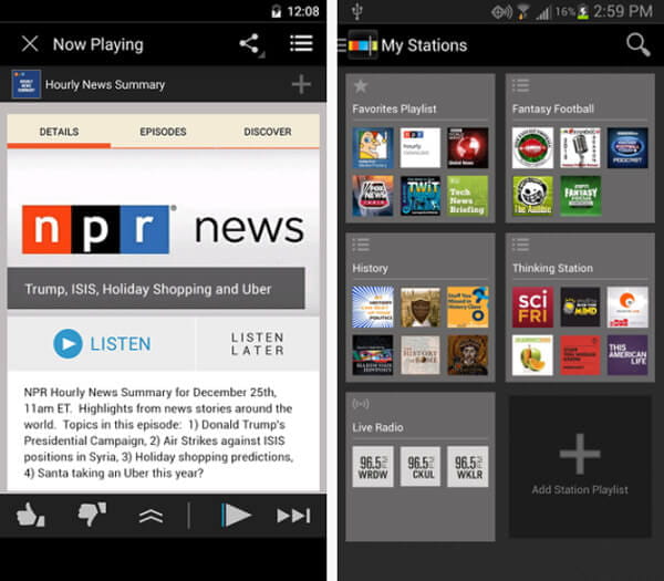 Stitcher Radio for Podcasts