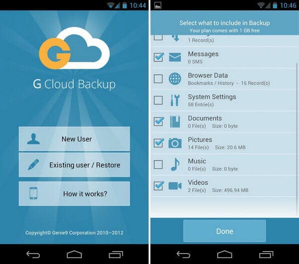 G Cloud Backup