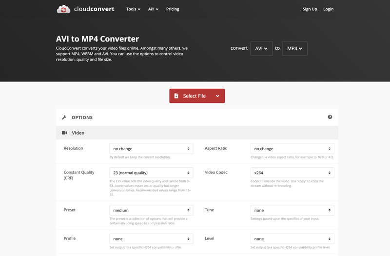 Cloudconvert Avi to Mp4 Converter Online