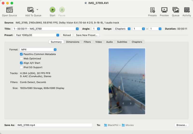 Convert Avi to Mp4 on Mac Handbrake