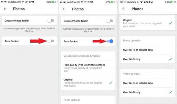 Auto Backup Photos from Google Drive