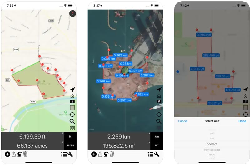 Area and Distance Map Measure App