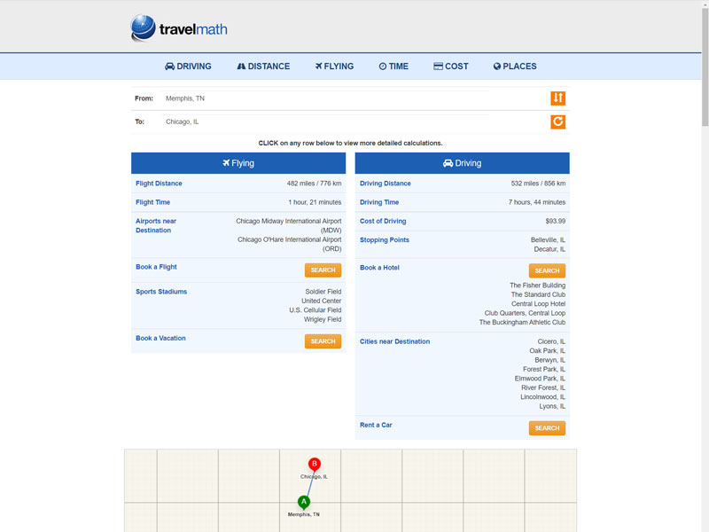 Driving Flight Distance Calculator TravelMath