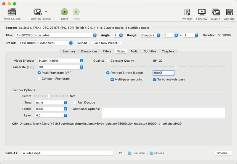 Bitrate Converter HandBrake