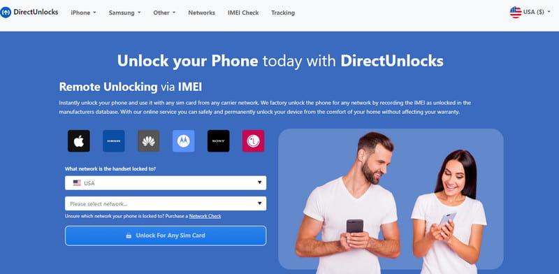 DirectUnlocks Interface