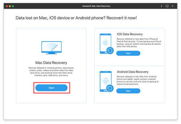 Start Mac Data Recovery