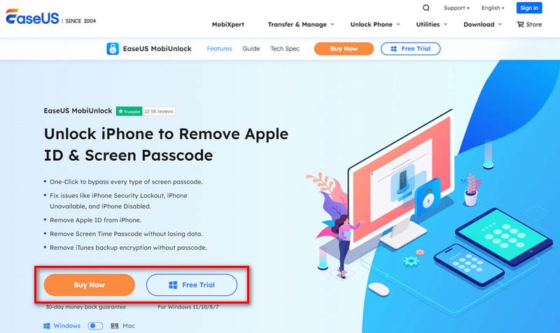 Easeus iPhone Unlocker Download Page