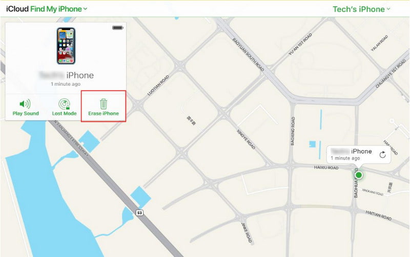 iCloud Find My iPhone Erase iPhone