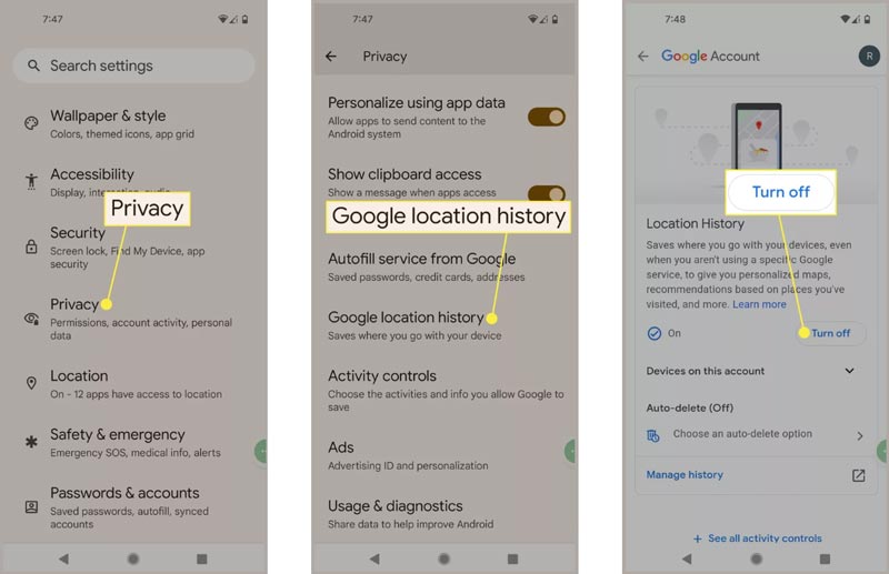 Turn Off Google Location History