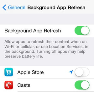 Disable Background App Refresh