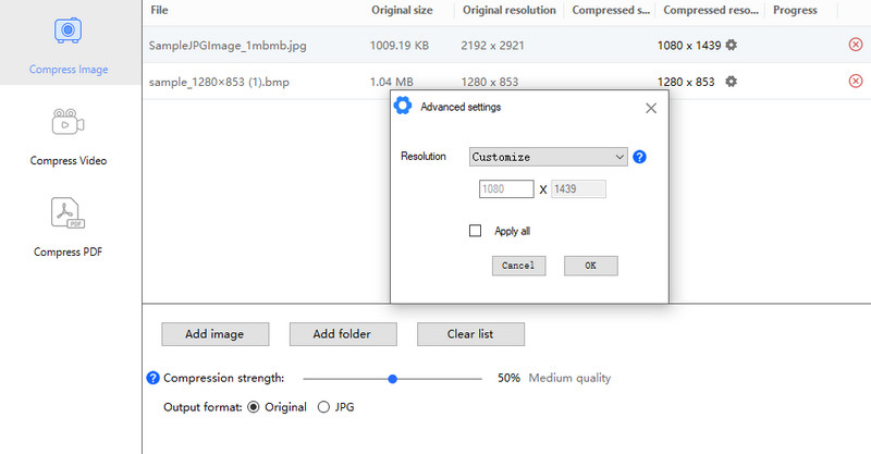 Adjust Compression Rate