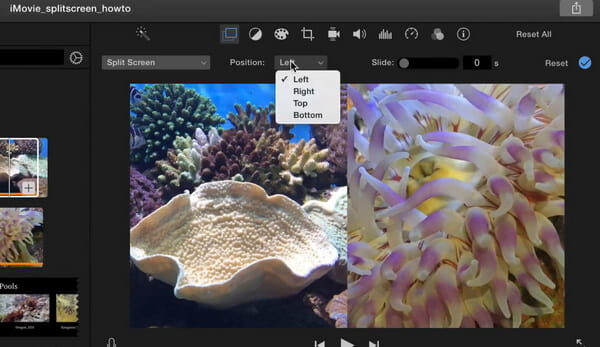 Adjust iMovie Split Screen