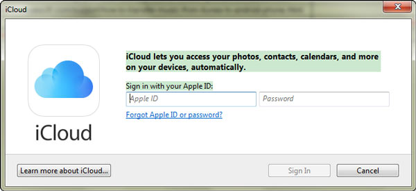 Sign in iCloud