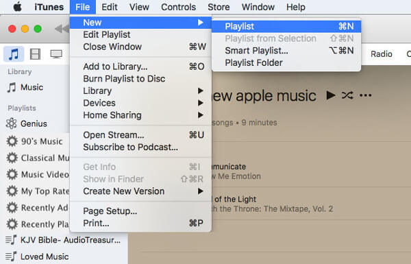 Create iTunes Playlist