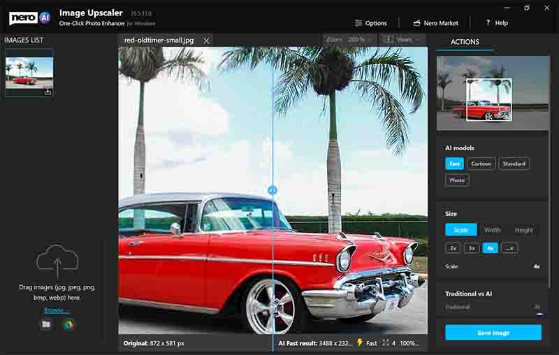 Nero AI Image Upscaler Quality
