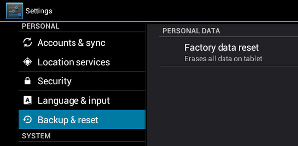 Factory Reset