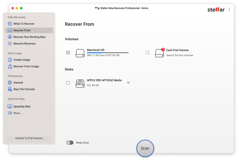 Stellar Data Recovery For Mac Scan