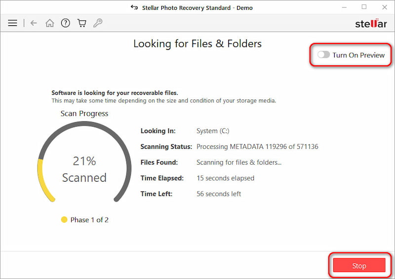 Stop Stellar Photo Recovery