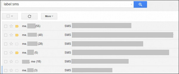 Text Backup in Gmail