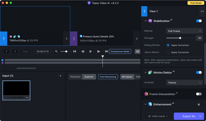 Topaz Video AI Stabilization