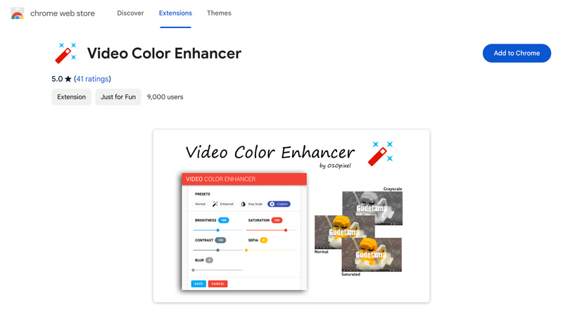 Video Color Enhancer Chrome Extension