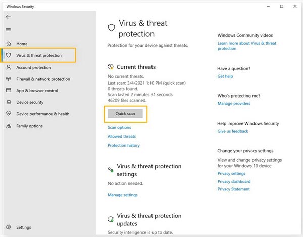 Detect and Scan Malware on Windows PC