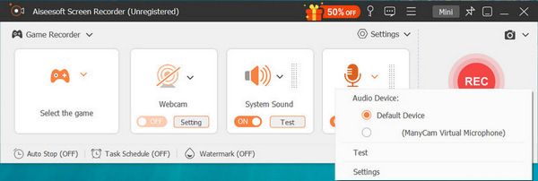 Select Audio Recording