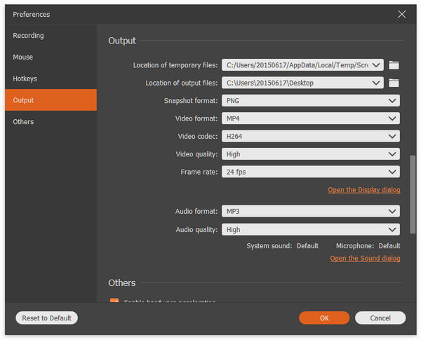 Video & audio settings