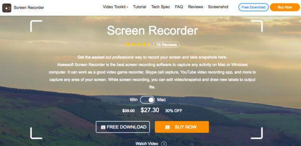 Run screen recorder